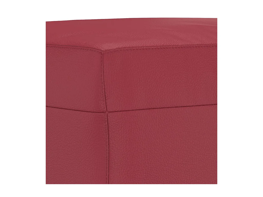 Ensemble de canapés 3 pièces et coussins rouge bordeaux similicuir