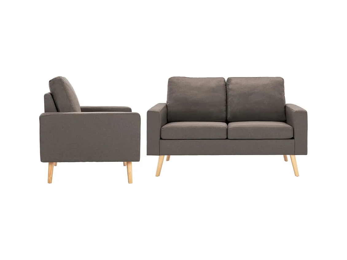 Ensemble de canapés 2 pièces Tissu Taupe