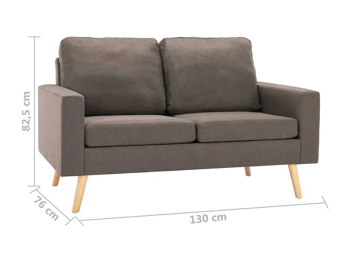 Ensemble de canapés 2 pièces Tissu Taupe