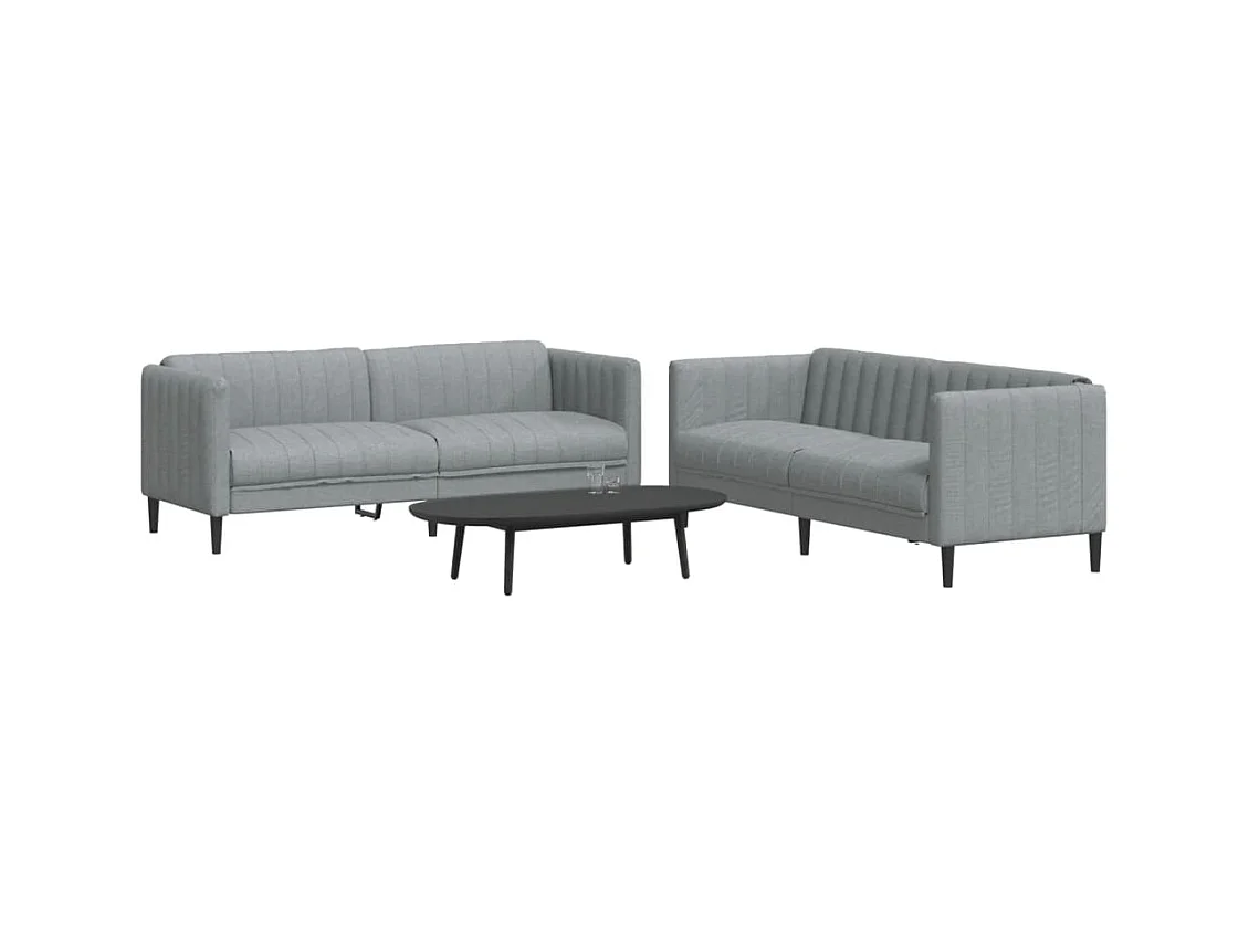 Ensemble de canapés 2 pièces gris clair tissu