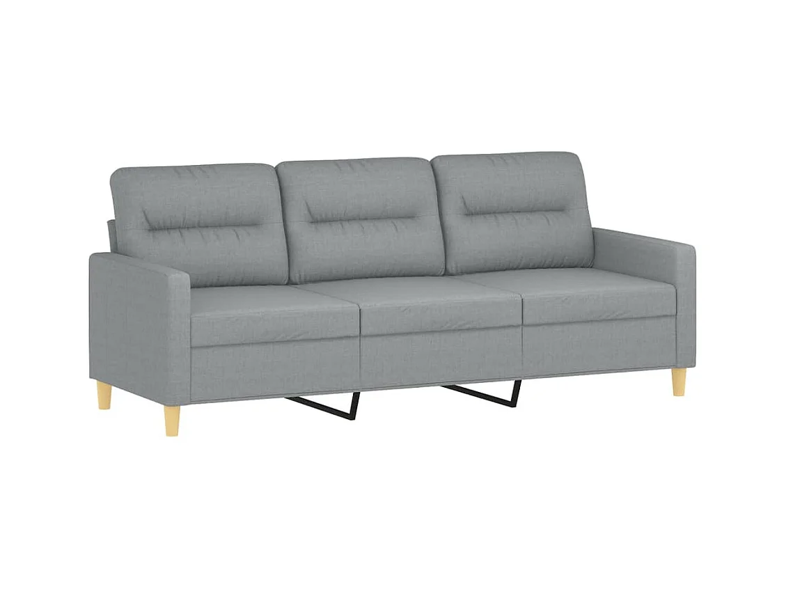 Ensemble de canapés 2 pièces avec coussins Gris clair Tissu
