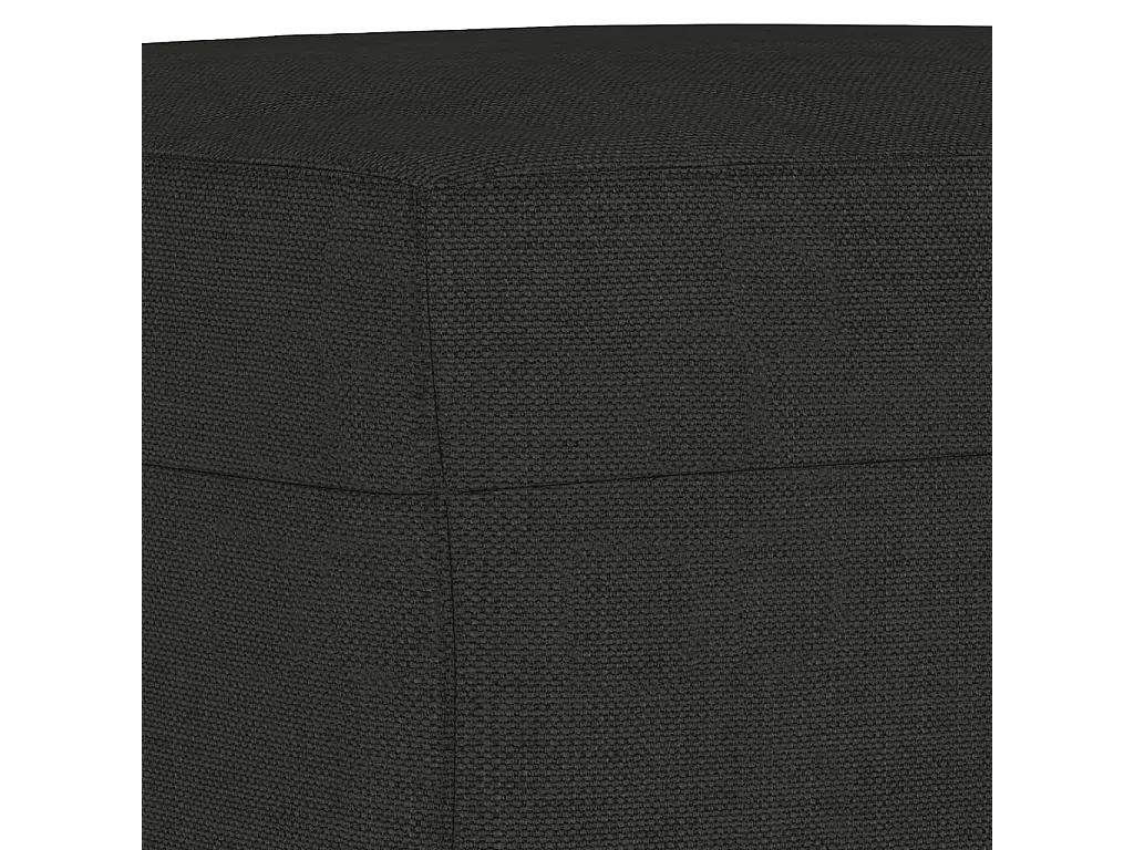 Ensemble de canapés 4 pièces avec coussins noir tissu