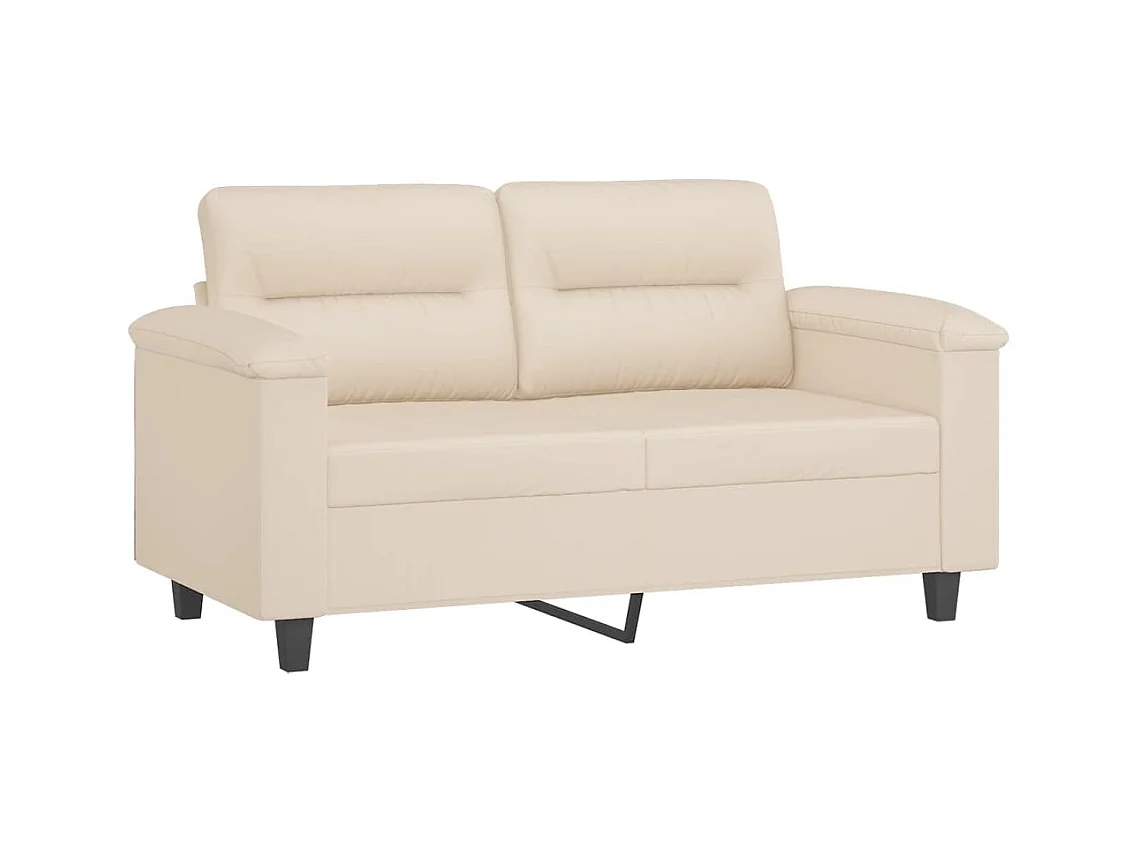 Juego de sofás con cojines 2 piezas tela microfibra beige