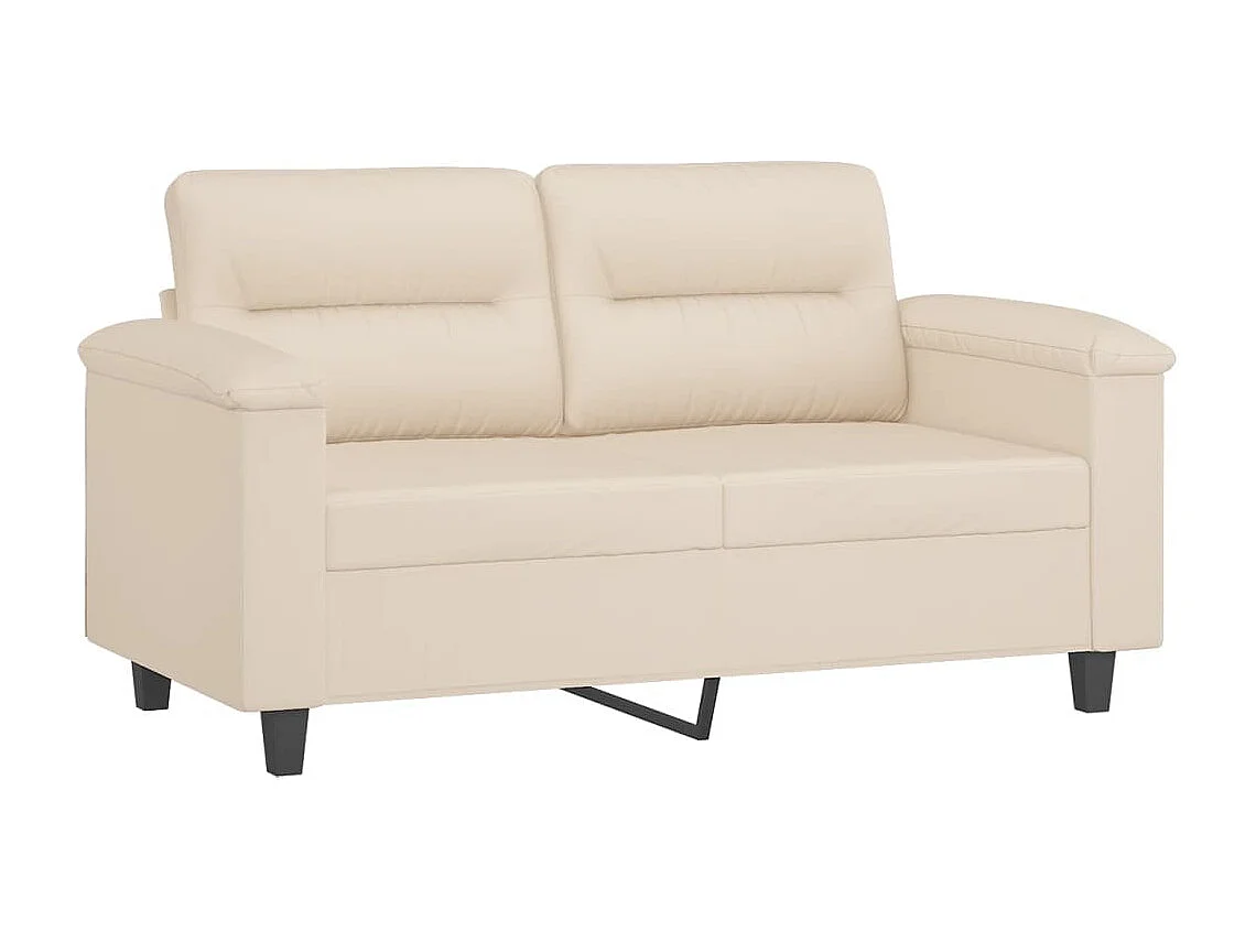 Ensemble de canapés 2 pièces avec coussins beige tissu microfibre