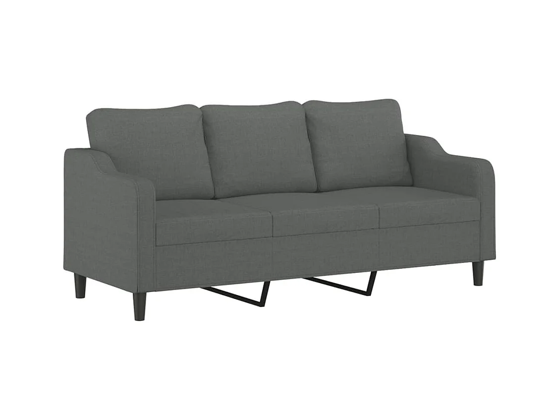 Ensemble de canapés 2 pièces avec coussins Gris foncé Tissu
