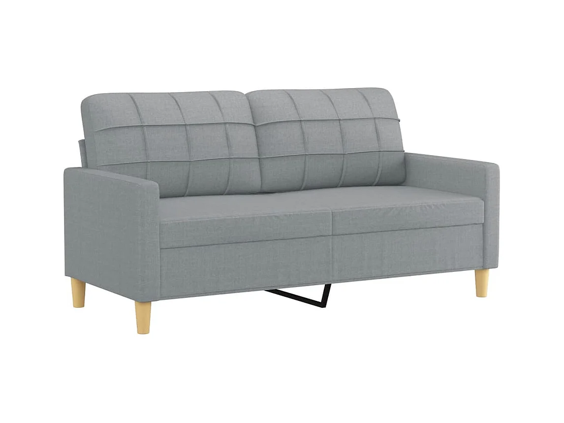 Ensemble de canapés 2 pièces avec coussins Gris clair Tissu