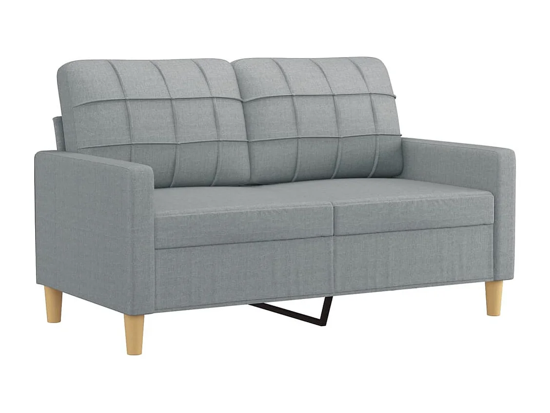 Ensemble de canapés 2 pièces avec coussins Gris clair Tissu