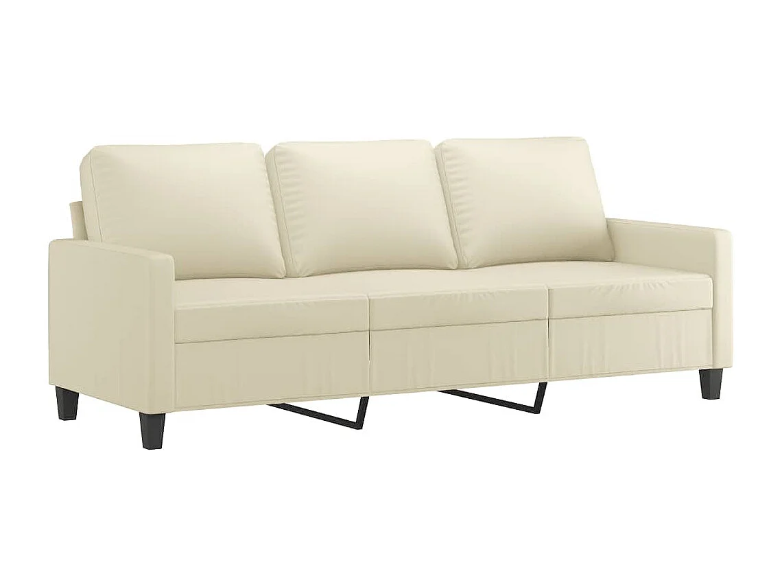 2-delige Loungeset met kussens kunstleer crème