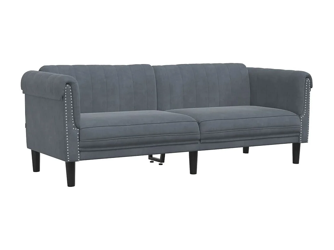 3 peças conjunto de sofás veludo cinzento-escuro