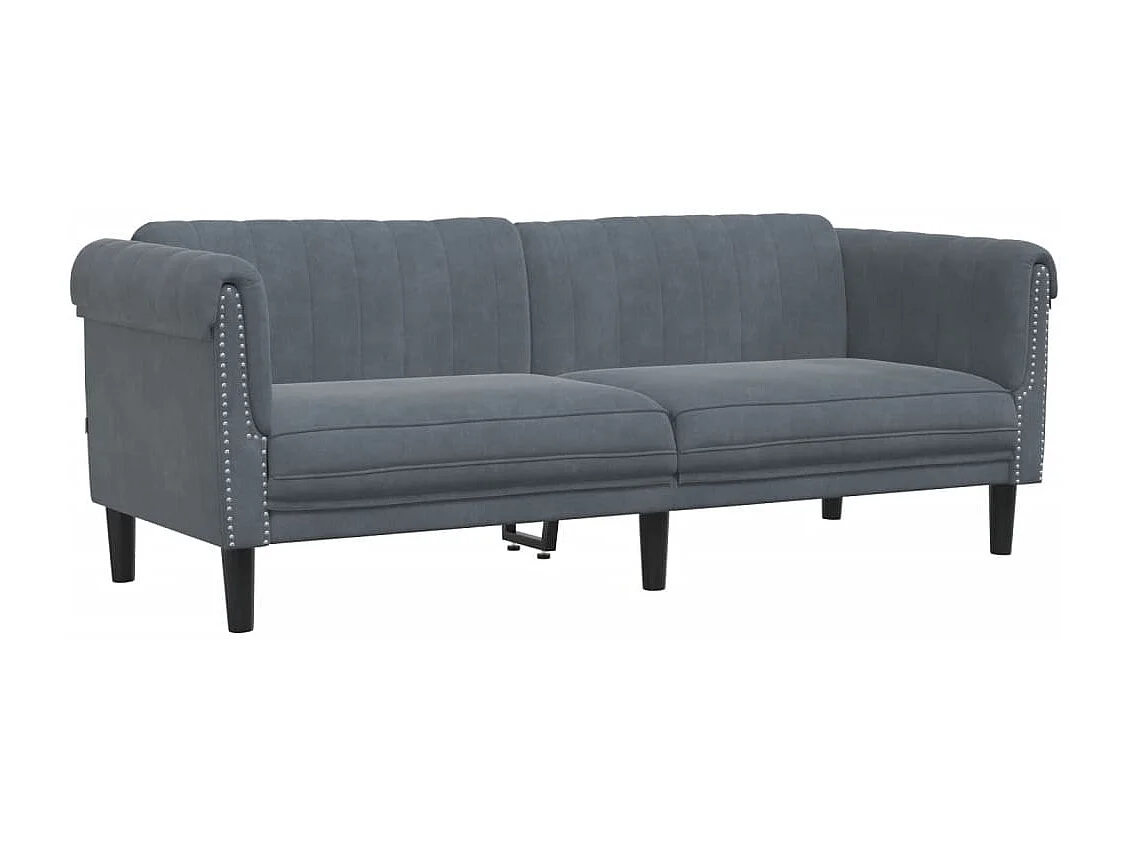 3 peças conjunto de sofás veludo cinzento-escuro