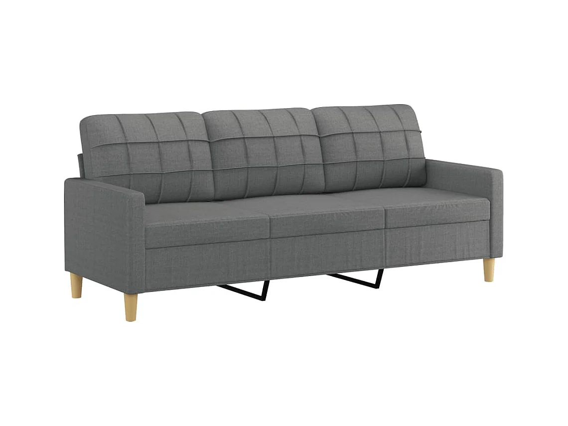 Ensemble de canapés 2 pièces avec coussins Gris foncé Tissu
