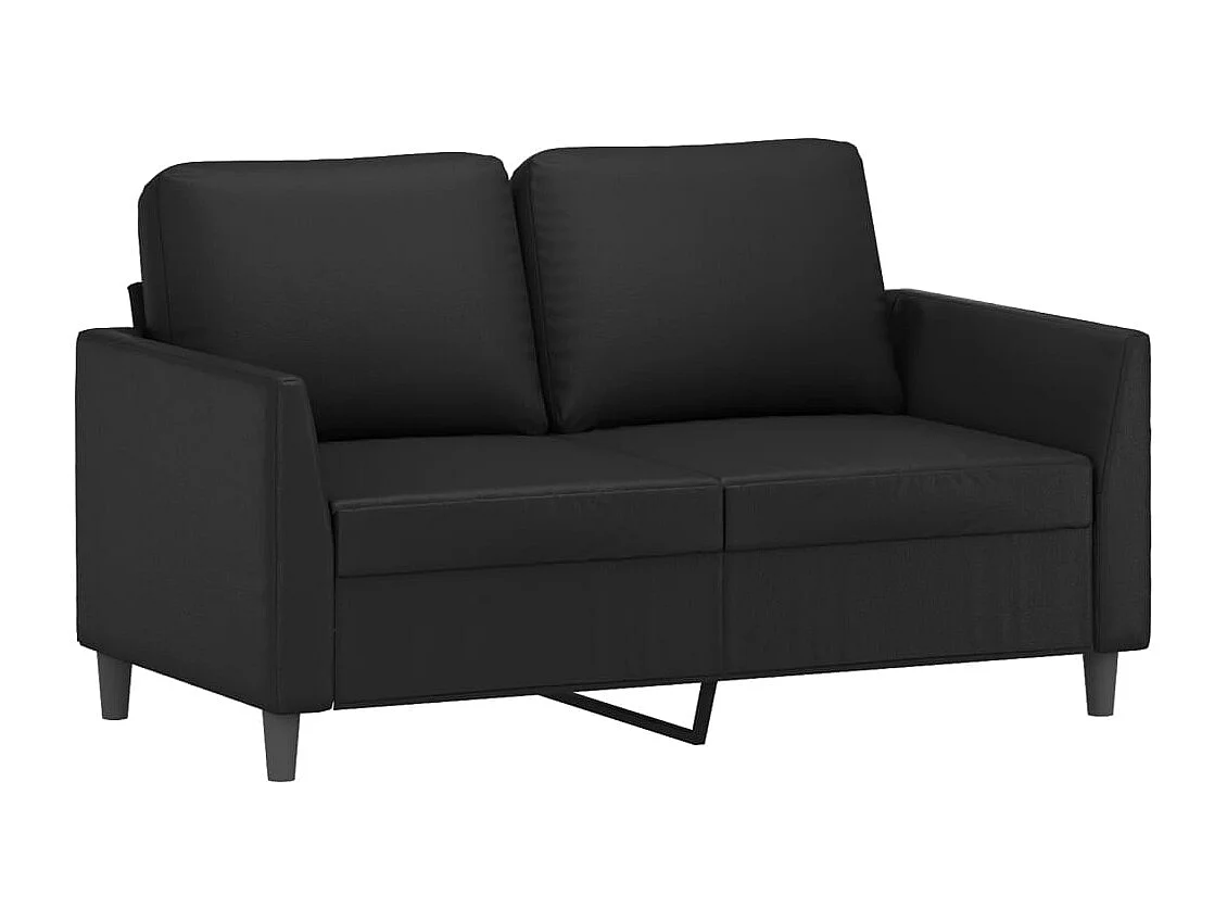 2-delige Loungeset met kussens kunstleer zwart