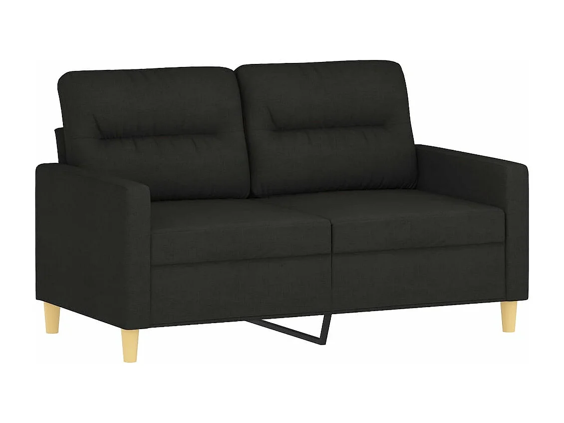 3-delige loungeset met kussens stof zwart