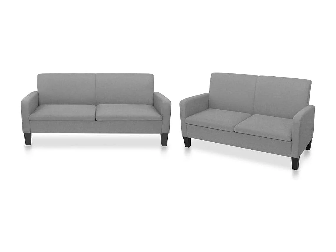 Conjunto de sofás de 2 piezas tela gris claro