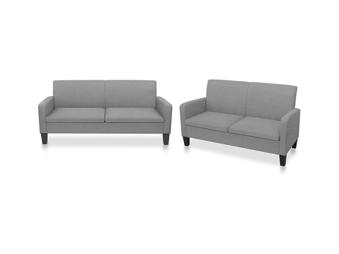 Ensemble de canapés 2 pièces Tissu Gris clair