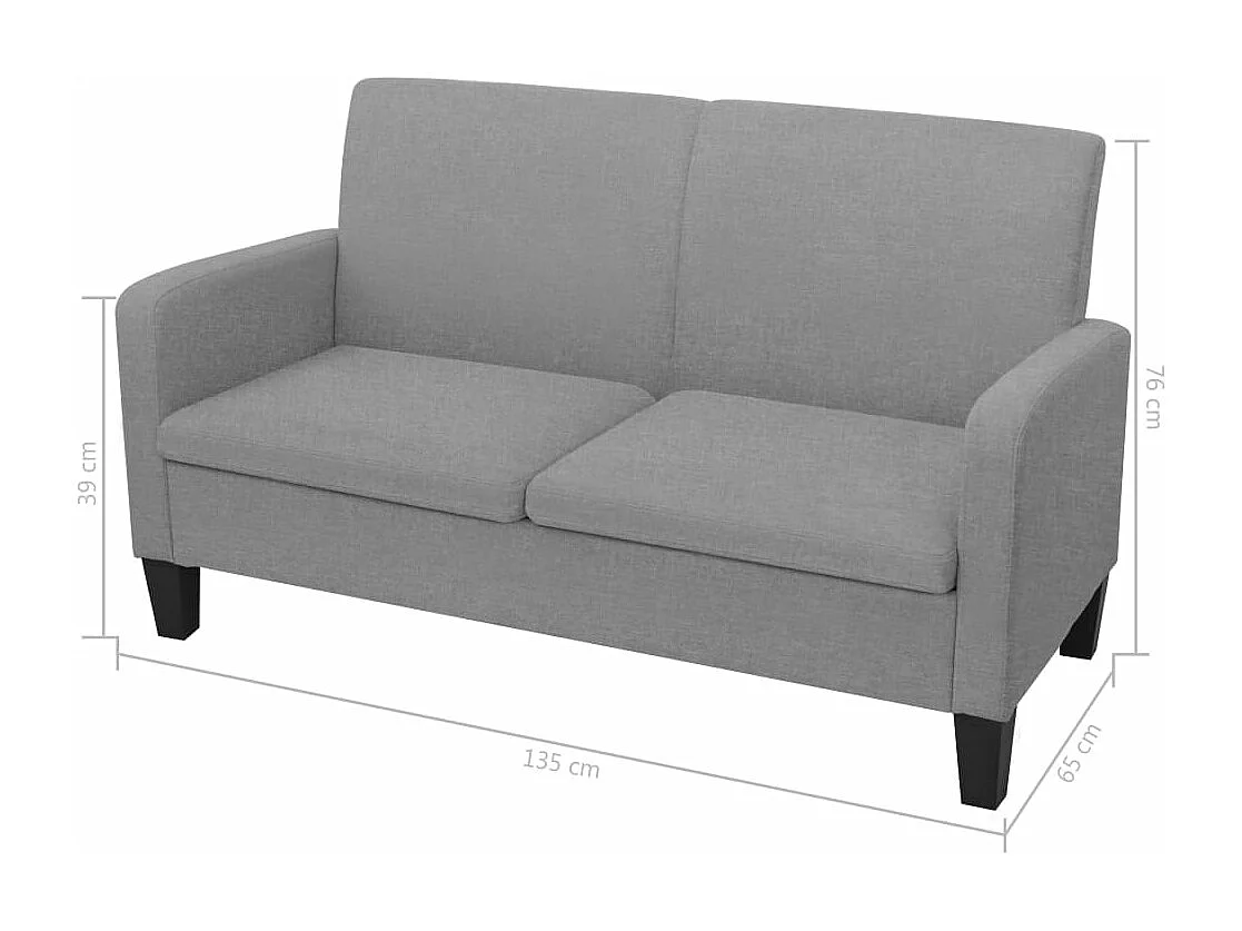 Ensemble de canapés 2 pièces Tissu Gris clair