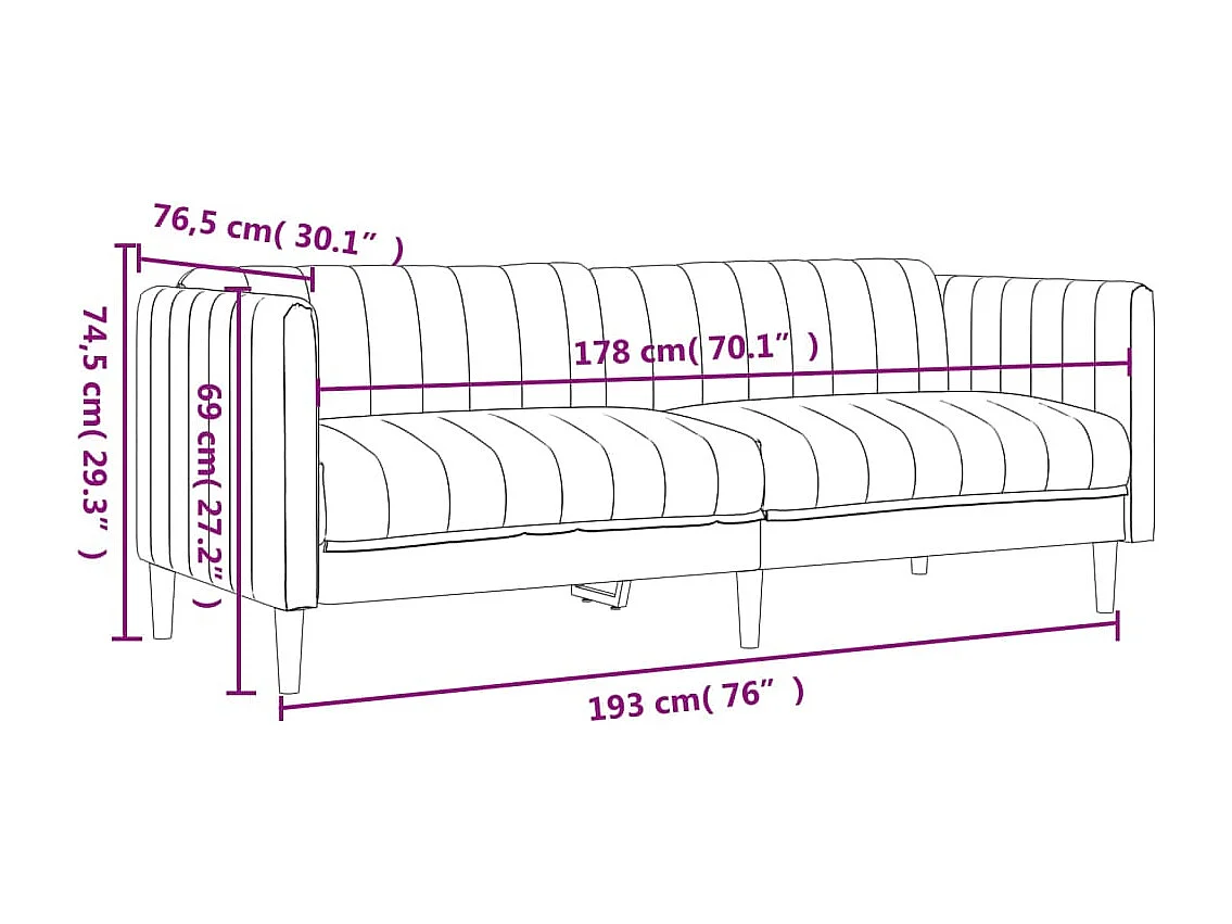 2-delige Loungeset stof zwart