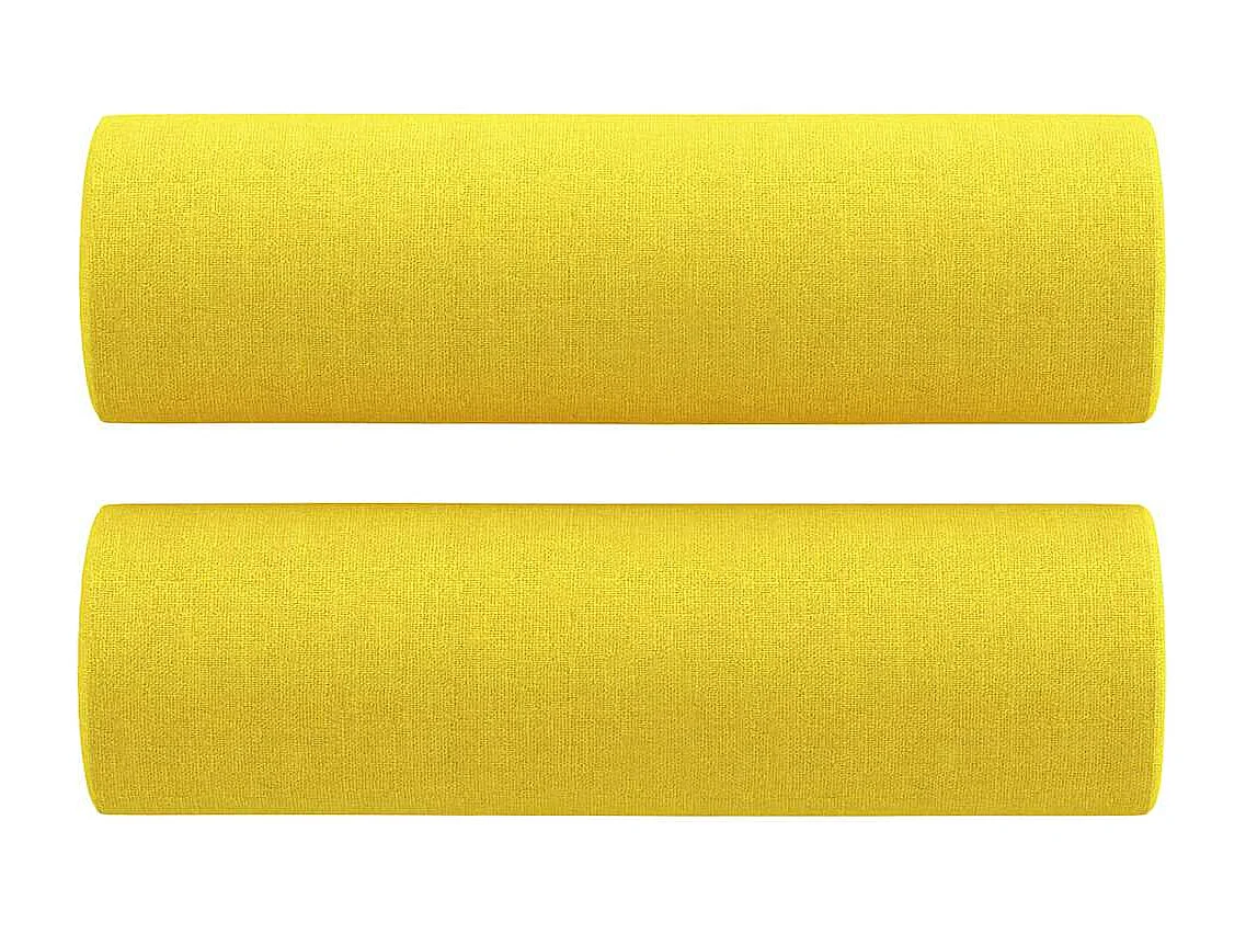 Ensemble de canapés 2 pièces avec coussins jaune clair tissu