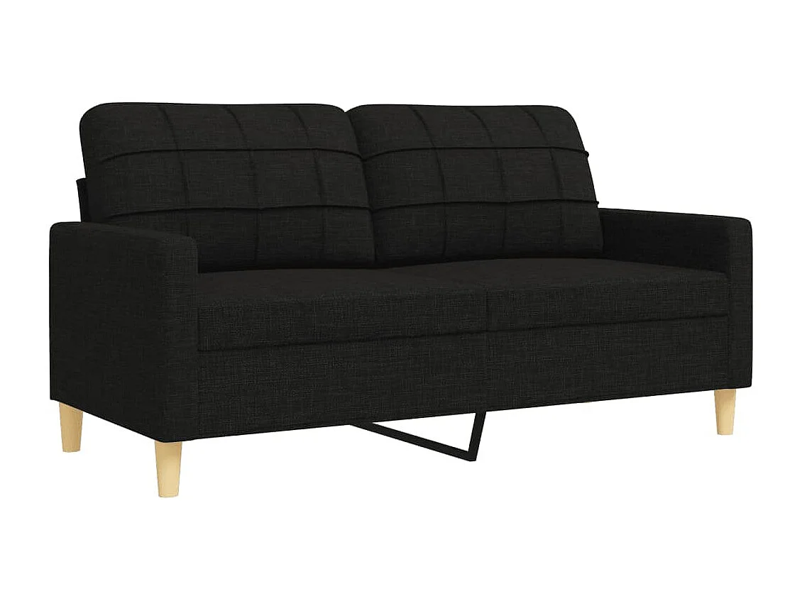 Ensemble de canapés 3 pièces avec coussins décoratifs noir tissu