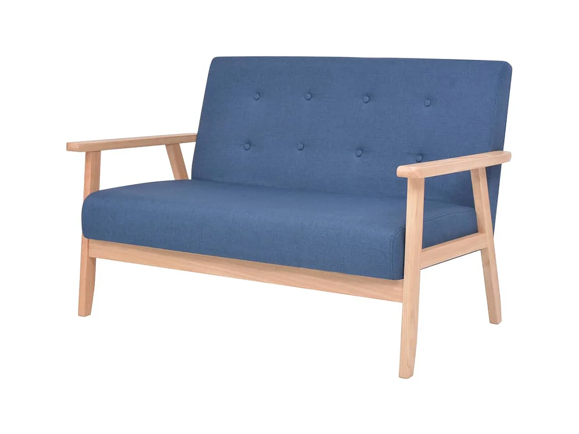 Ensemble de canapé 3 pièces Tissu bleu