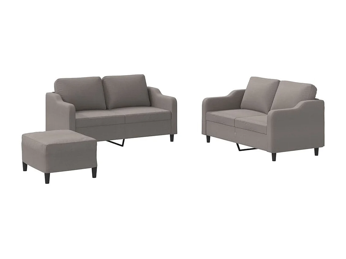 Ensemble de canapés 3 pièces avec coussins Taupe Tissu