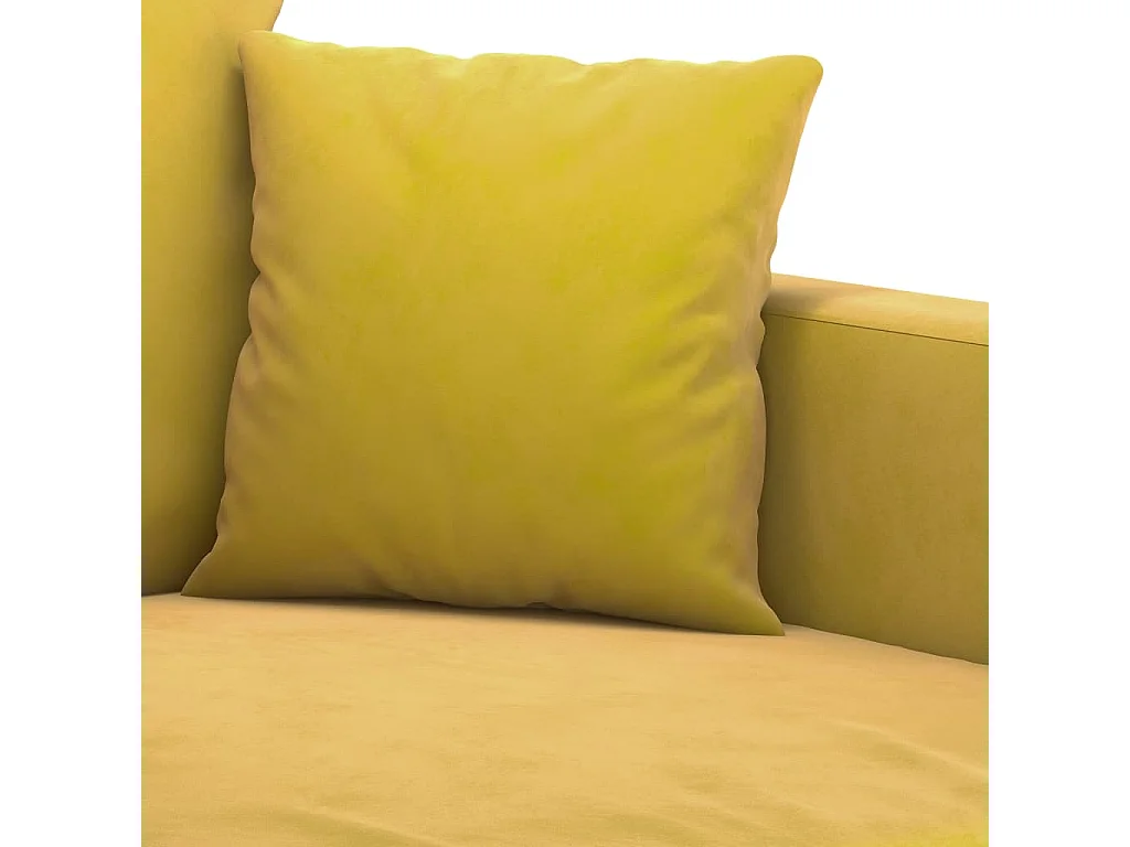 3 peças conjunto de sofás com almofadões veludo amarelo