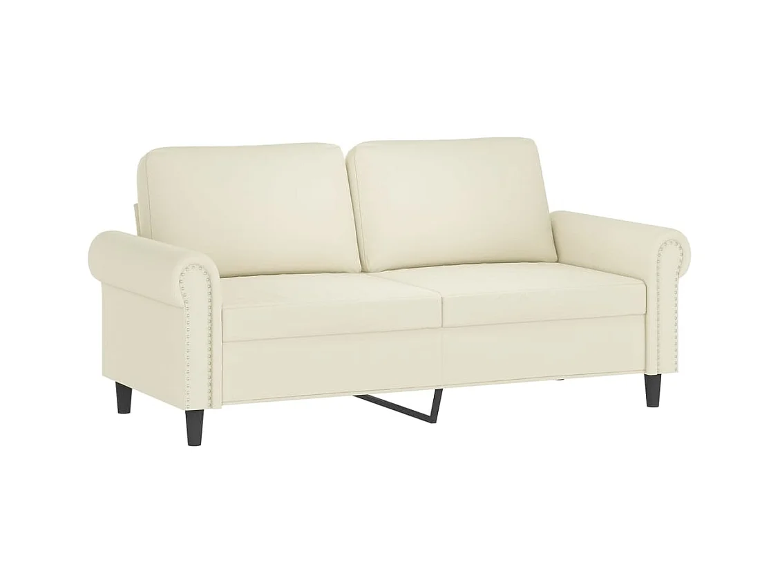 Juego de sofás con cojines 2 piezas terciopelo crema