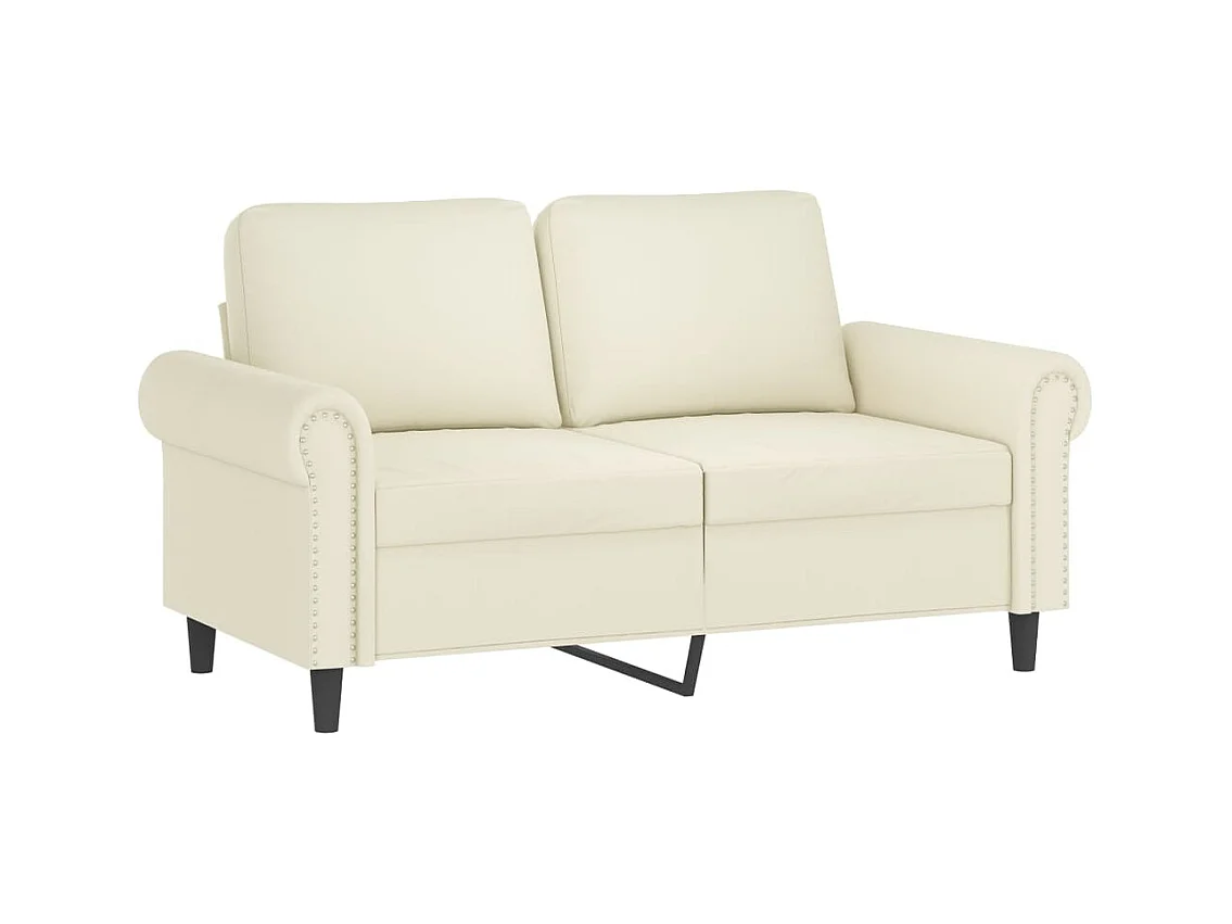 Juego de sofás con cojines 2 piezas terciopelo crema