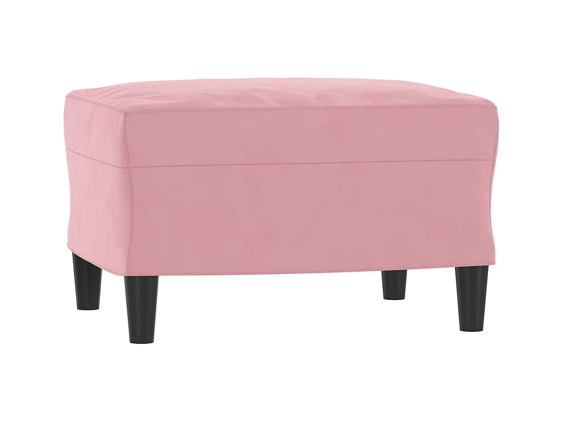 Ensemble de canapés 3 pièces avec coussins rose velours