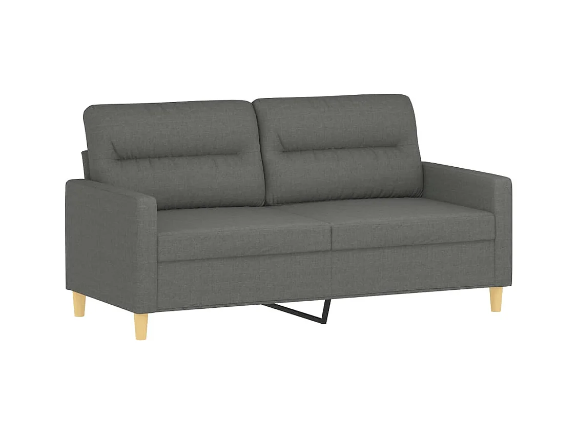 Ensemble de canapés 2 pièces avec coussins Gris foncé Tissu
