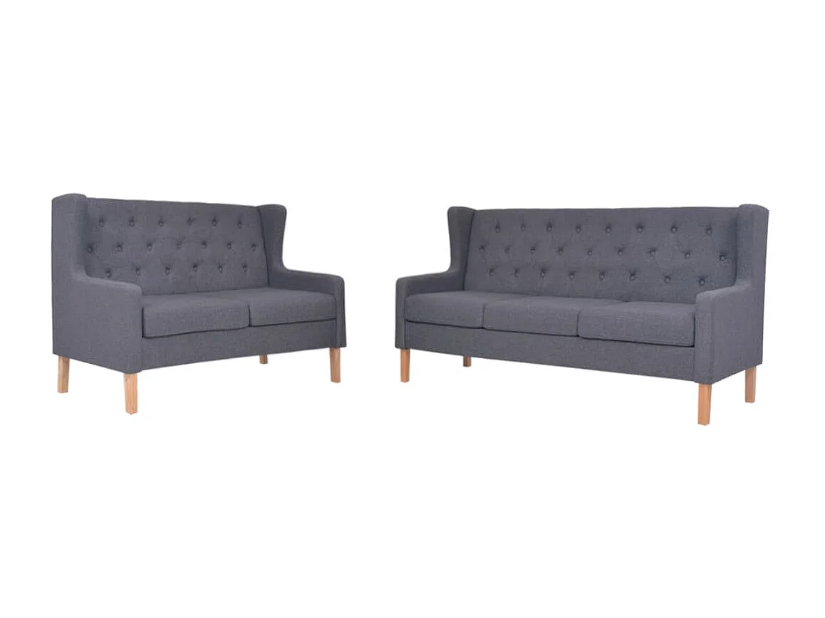 Ensemble de canapés 2 pièces tissu gris