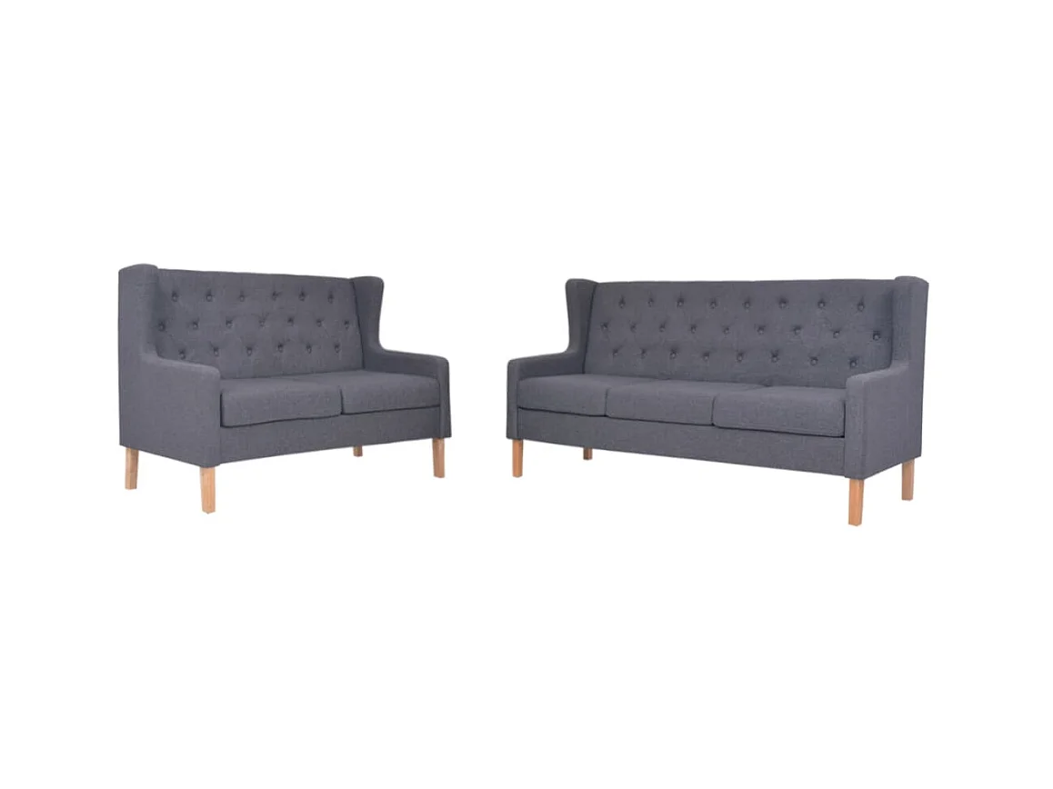 Ensemble de canapés 2 pièces tissu gris