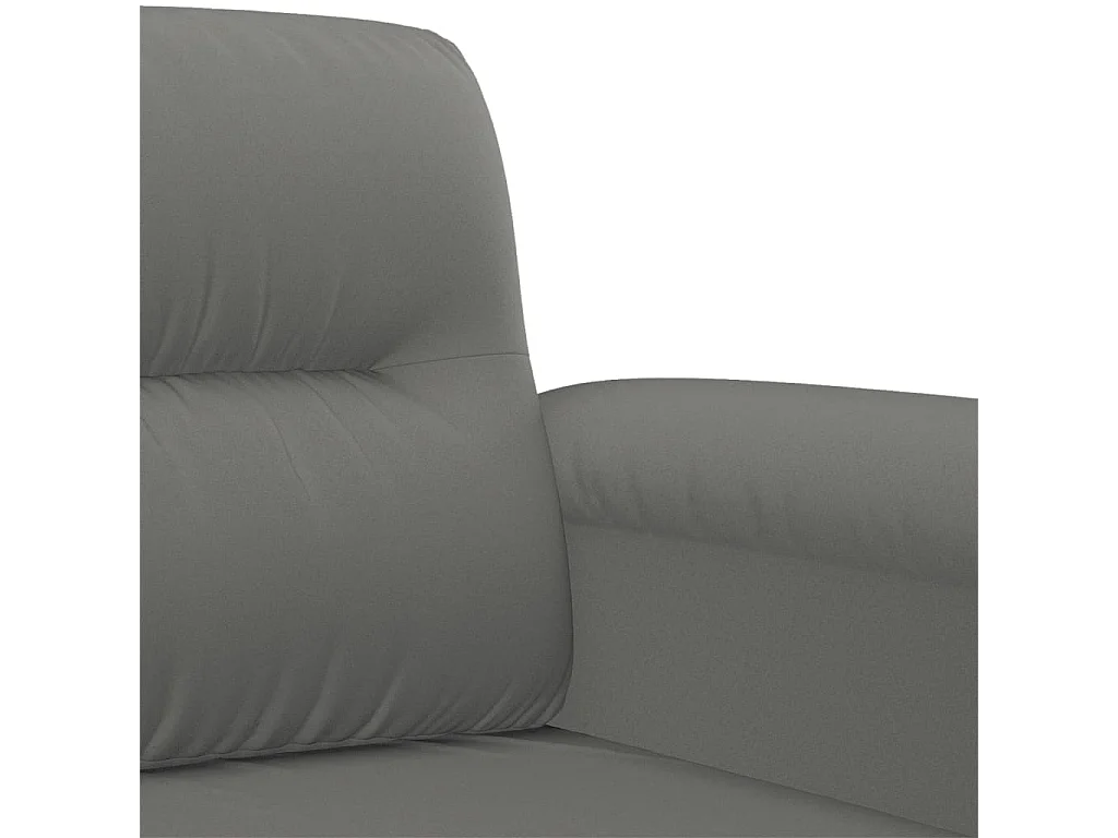Ensemble de canapés 2 pièces coussins gris foncé tissu microfibre