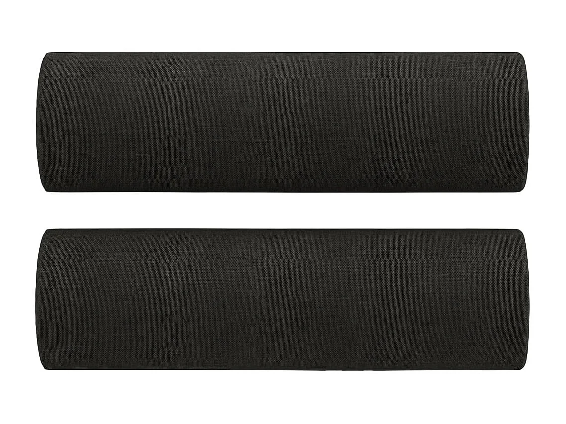 Ensemble de canapés 2 pièces avec coussins noir tissu