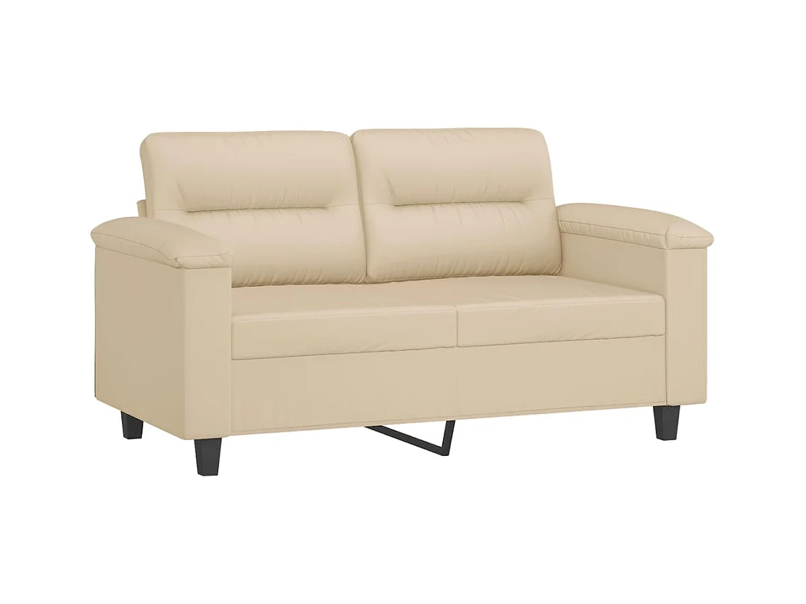 Ensemble de canapés 3 pièces avec coussins crème tissu microfibre