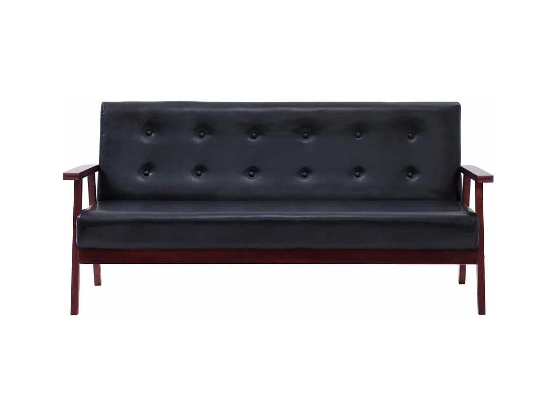 Ensemble de canapés 3 pièces Noir Similicuir