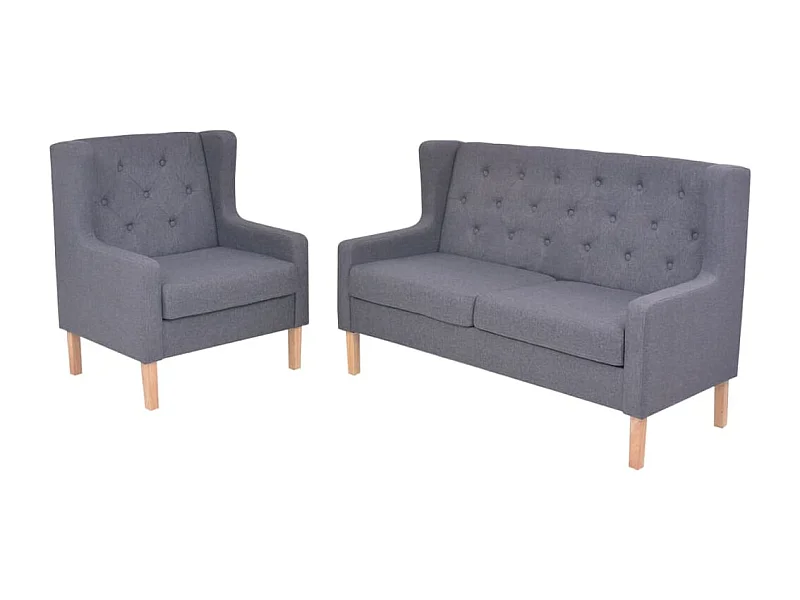 Conjunto de sofás 2 piezas tela gris