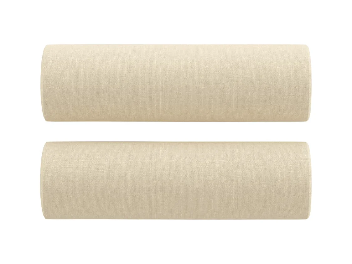 Juego de sofás con cojines 3 piezas tela crema