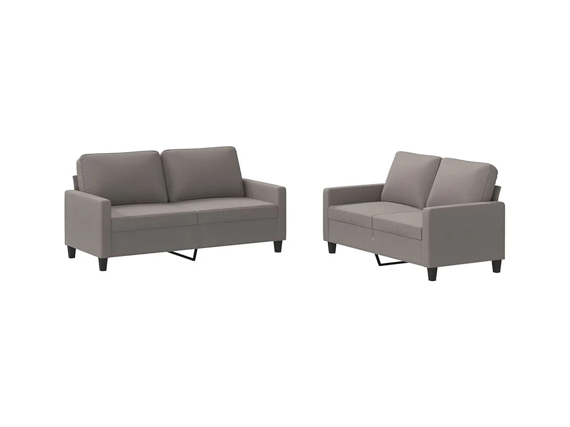 2-delige Loungeset met kussens stof taupe