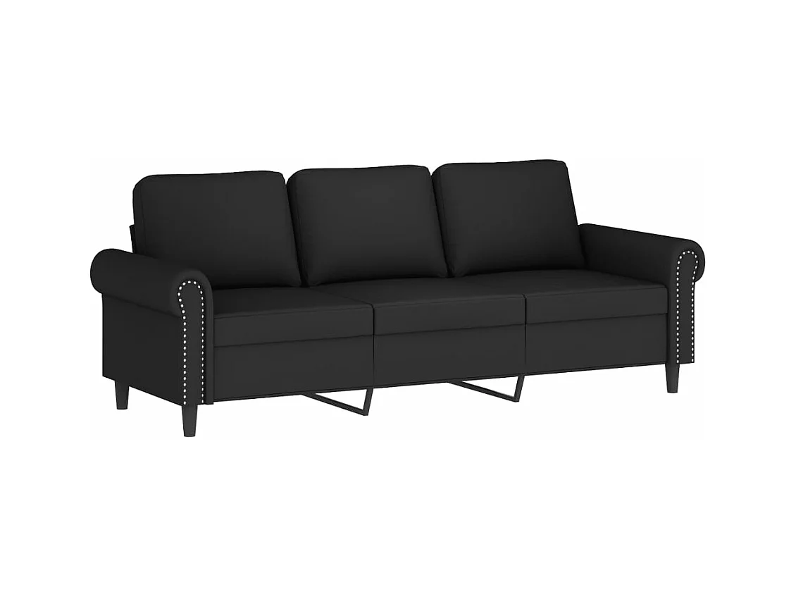 Ensemble de canapés 3 pièces avec coussins Noir Velours