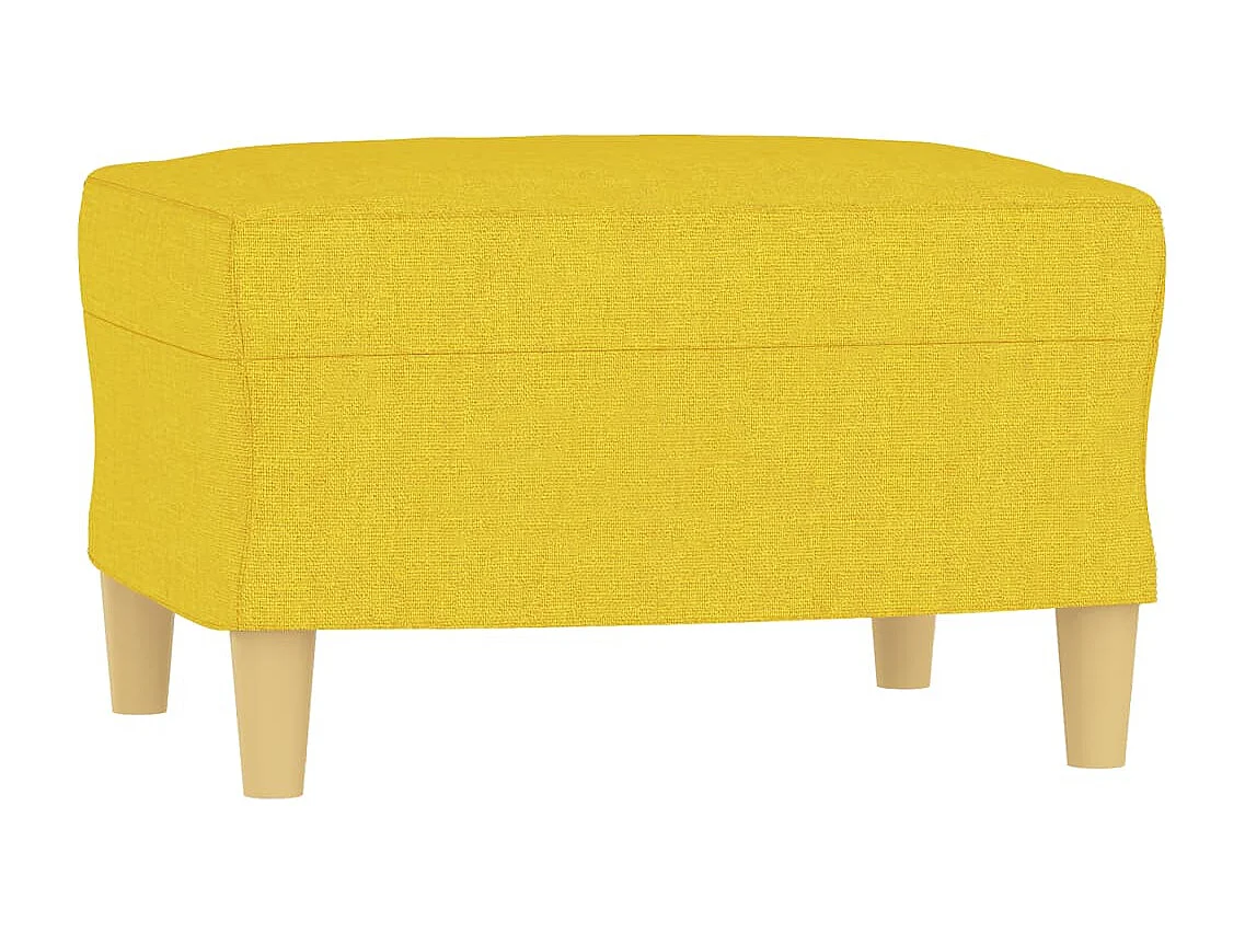 3 peças conjunto de sofás com almofadas tecido amarelo-claro