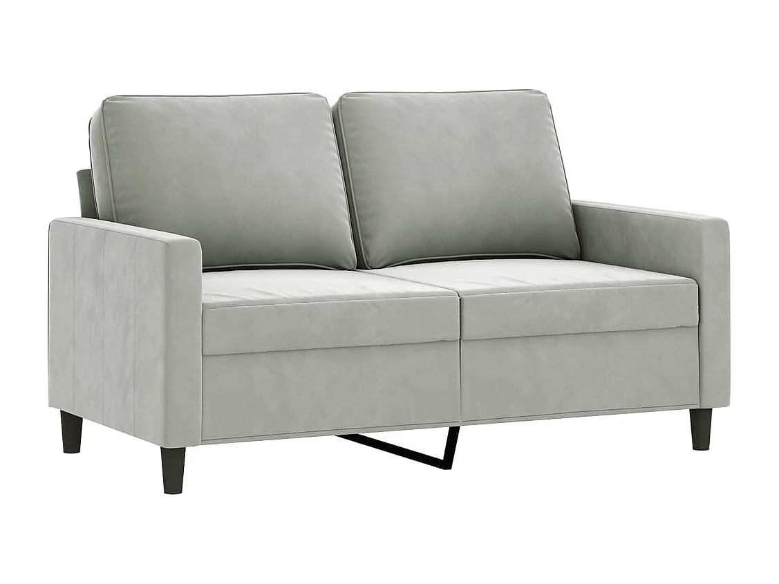 3-delige Loungeset met kussens fluweel lichtgrijs