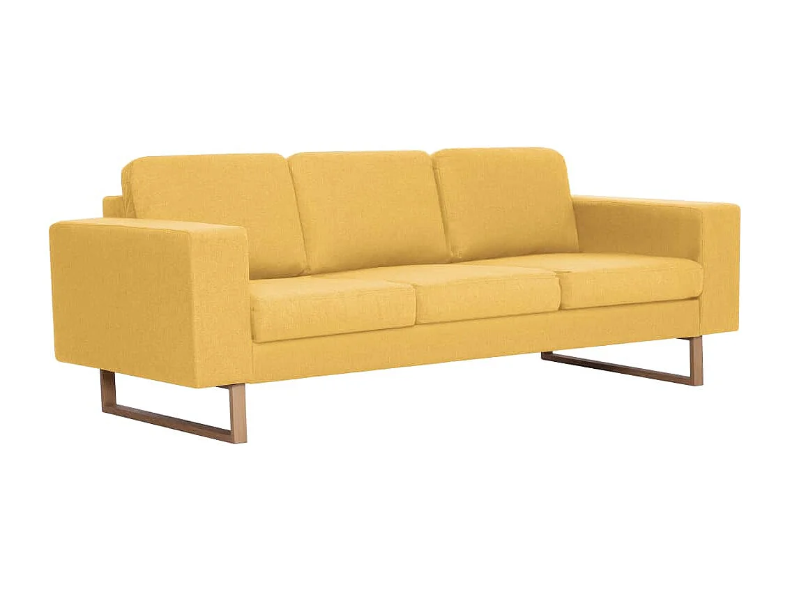 Ensemble de canapé 2 pièces Tissu Jaune