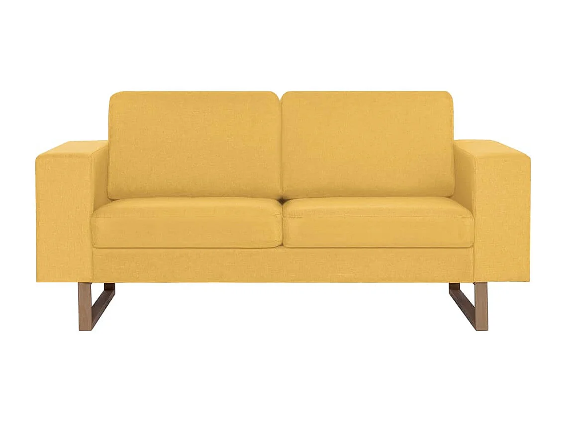 Ensemble de canapé 2 pièces Tissu Jaune