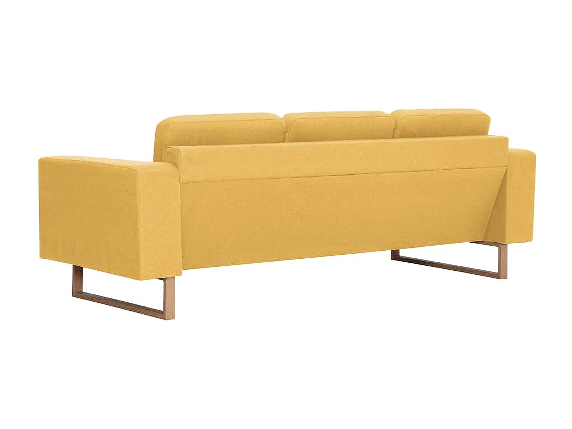 Ensemble de canapé 2 pièces Tissu Jaune