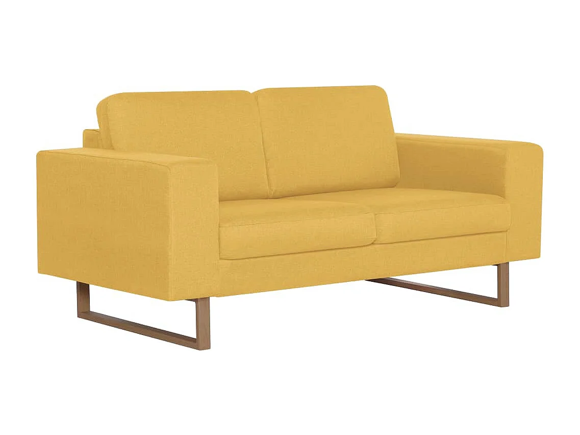 Ensemble de canapé 2 pièces Tissu Jaune