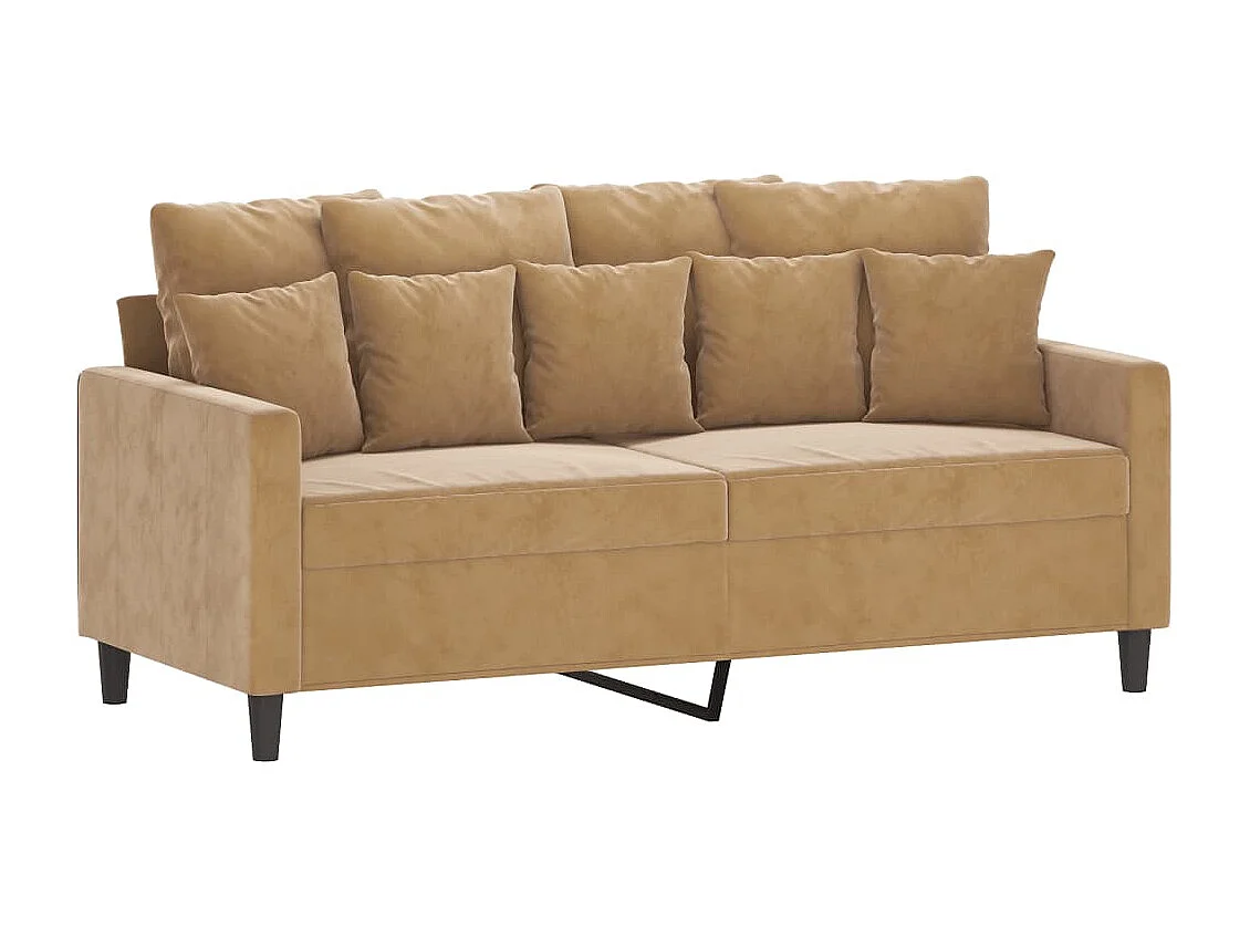 3-delige Loungeset met kussens fluweel bruin