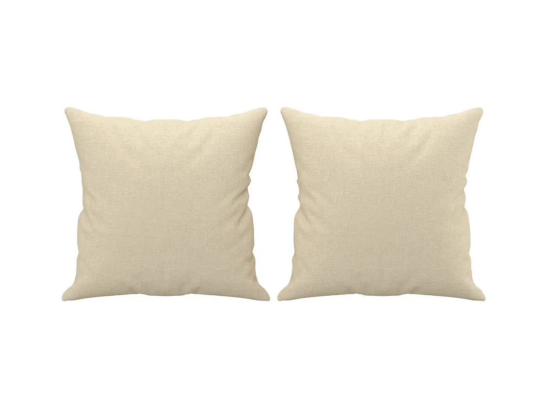 Ensemble de canapés 2 pièces avec coussins crème tissu