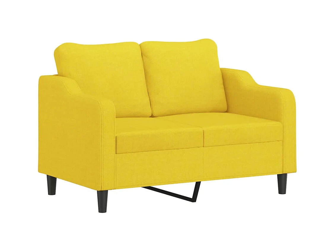 Ensemble de canapés 2 pièces avec coussins Jaune clair Tissu
