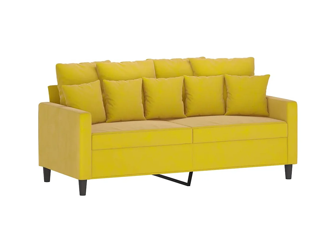 2-delige Loungeset met kussens fluweel geel